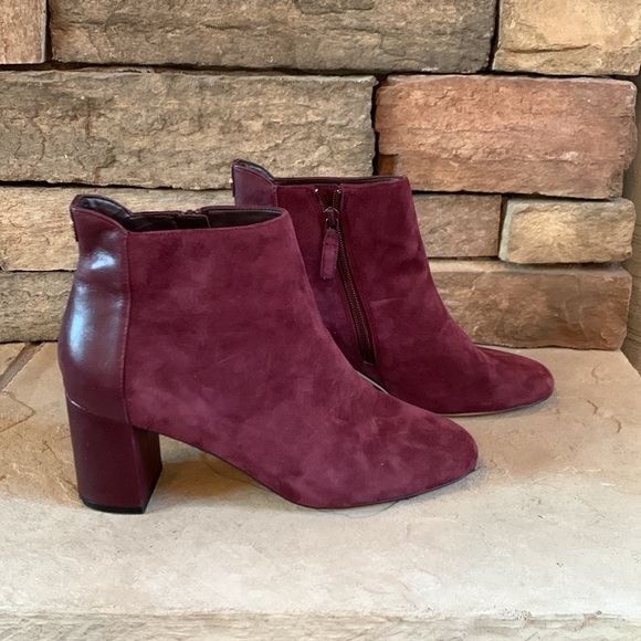 COLE Haan size 8 suede deep purple heeled boots. - Picture 3 of 7